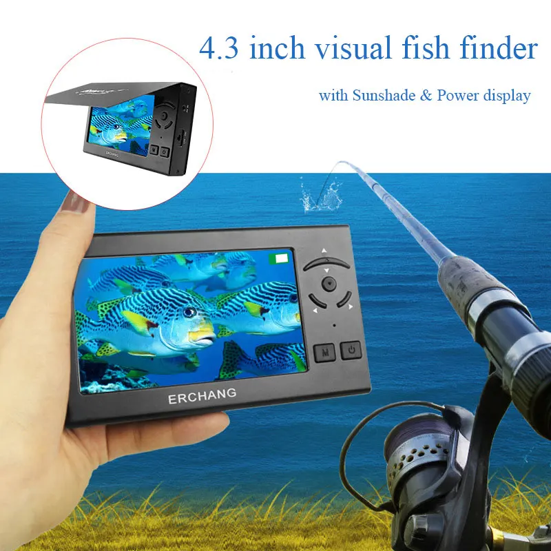 Halradar, Kamera Víz alatti Halászat Videó 8db LED 140 Fokos 4.3 hüvelykes Képernyő Kábel 15m 30m a horgászbot Sark