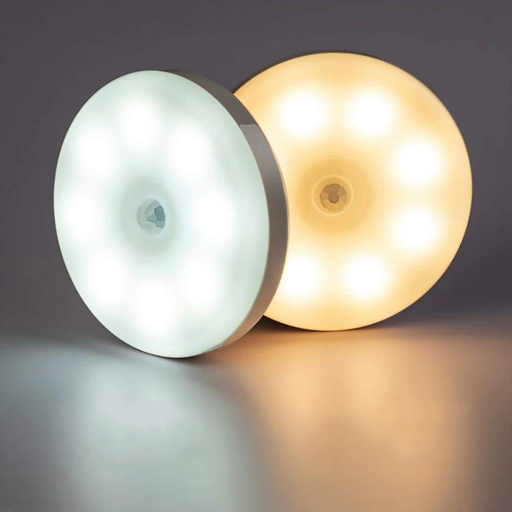 LED Mozgásérzékelő Vezeték nélküli Night Lights USB Újratölthető Auto Lámpa Hálószoba Okos Falra Szerelhető Test Indukciós Lámpa Energiatakarékos