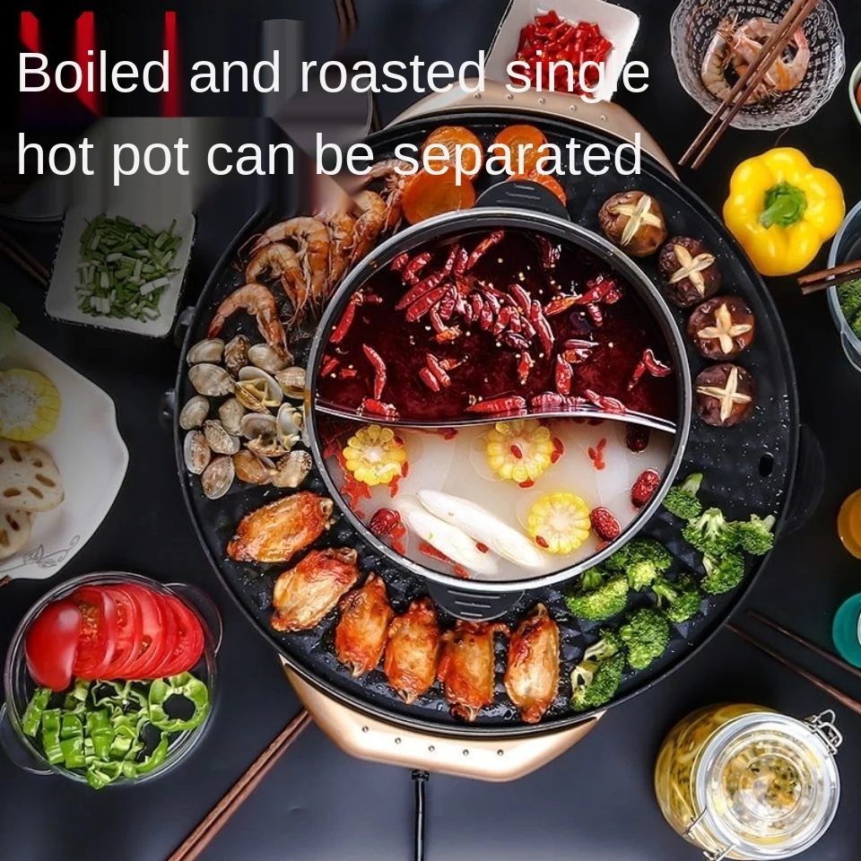BBQ Hot Pot All-in-One Pot Háztartási Elektromos Hús tepsi Sütő Elektromos Sütő