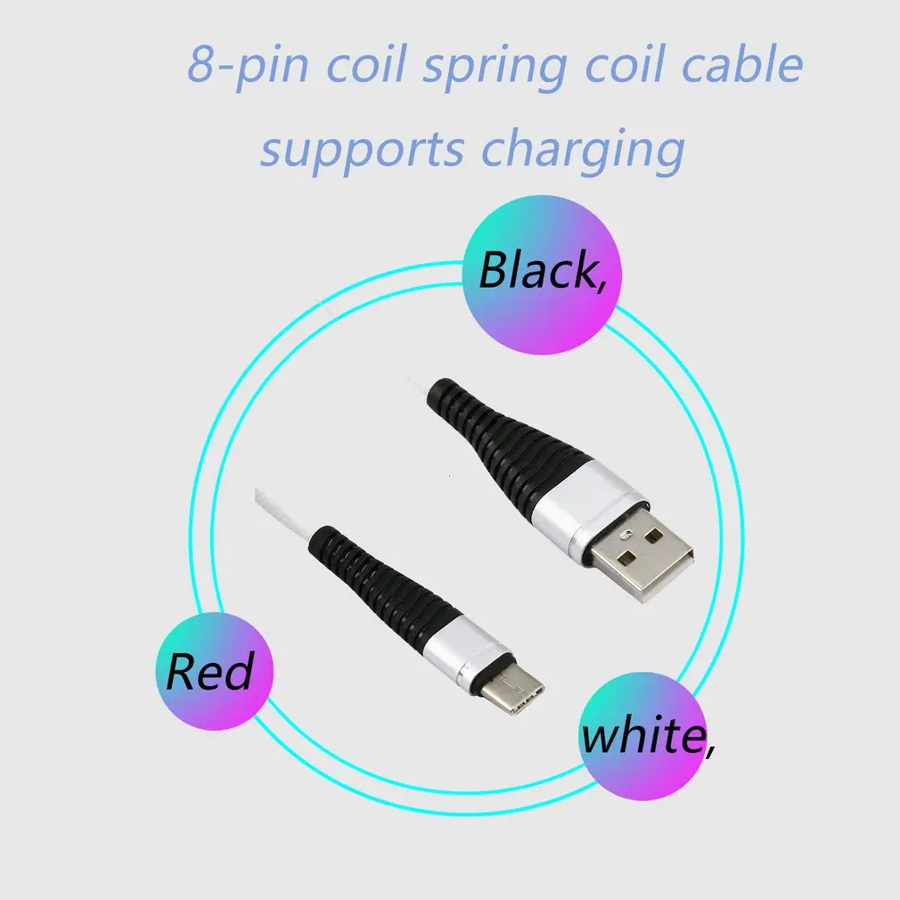 USB-C C Típusú Kábel Spirál Rugó Spirál C-Típusú Férfi Hosszabbító Adatok Szinkronizálása Töltő Vezeték Töltő Kábel Samsung