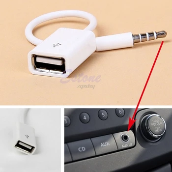 1db 3,5 mm-es Férfi AUX Audio Csatlakozó USB 2.0 Női Átalakító kábel Kábel Az Autó MP3 Hajóra, Elektronikai Készletek