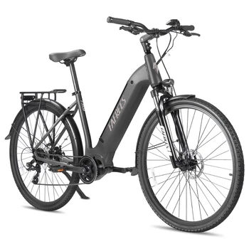 FAFREES-Közép-Meghajtó City Elektromos Kerékpár Felnőtt, Hegy E-bike, Zöld, 13Ah, 250W, 25KM/H