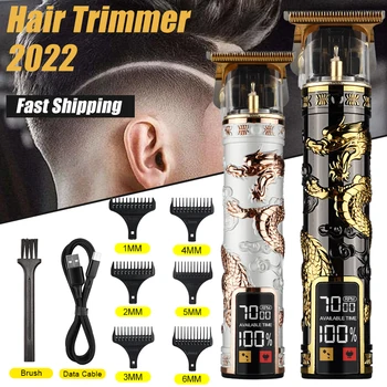 Promóció A Haj Clipper Elektromos maquina de cortar cabello Trimmer Férfi Borotva Vintage T9 USB Kemei Szakmai Borbély