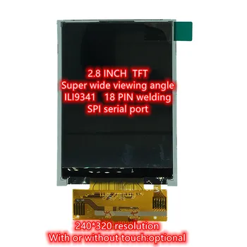 2.8 inch 18Pin TFT LCD Képernyő 4-vezetékes SPI ILI9341 Meghajtó IC 240*320 262K színes, Érintőképernyős, legalább 9 IO meghajtó Széles Megtekintése