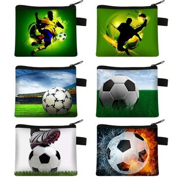 Király Footbally / Soccerly Nyomtatás Érme Pénztárcák Férfi Mini Tárca Sport Labda Játék Verseny Mini Táska Ajándék Kulcstartó Pénzt Táskák