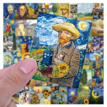 10/50PCS Olaj Festmény Művészet Van Gogh Mona Lisa Rajzfilm Graffiti Laptop Bőrönd Kezét Figyelembe Dekorációs Matricák Játékok Nagykereskedelem