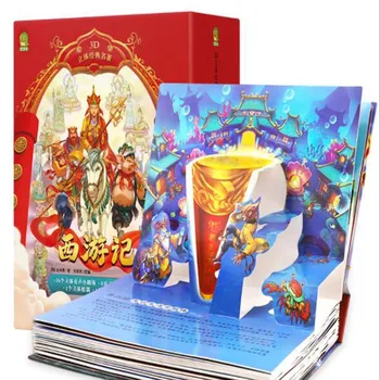 2 Könyvet/Csomag Kínai Klasszikus Remekmű, az Út a Nyugati 3D Pop-up Történet Könyv