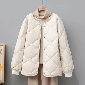 Őszi Téli Kabát Női Új 2023 Koreai Hosszú Ujjú Le Pamut, Bélelt Kabát, Női Kabát, Rövid, Könnyű, Meleg Outwear