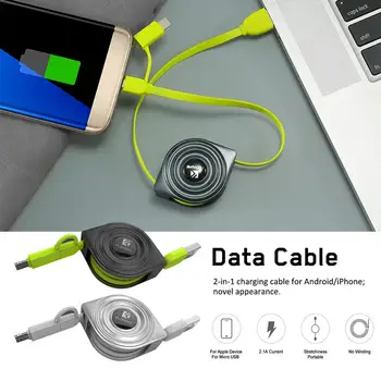 Floveme Vizet Fodroz Stílus Összecsukható adatkábel 2-in-1 Mobil Telefon Töltő Kábel Android USB Töltő Kábel Töltő Kábel