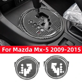 A Mazda MX-5 MX5 Miata NC 2009-2015 Szénszálas Automata Sebességváltó Sebességváltó Panel Borító Matrica Roadster Autó Tartozékok