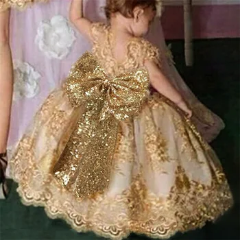 Népszerű a gyermekek ruha piros hercegnő szoknya íj arany csipke puffadt szoknya lány szoknya