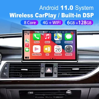 Az Audi A6 C7 A7 Android Képernyő Csepp Képernyőn Android 11 6+128 Autó Multimédia Rádió Lejátszó GPS Navigációs fejegység Qualcomm Snapdragon