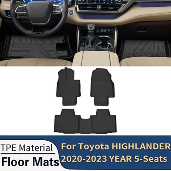 Toyota HIGHLANDER XU70 2020-2023 5 Ülések Automatikus Autó Szőnyeg Minden Időjárási TPE Láb Szőnyeg Szagtalan Pad, Tray Tartozékok