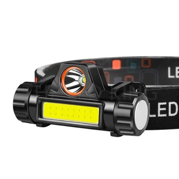 LED Fényszóró Fényszóró Zseblámpa 14450 USB Újratölthető Szabadtéri Fej Lámpa Zseblámpa 2 Világítási Mód Munka Fény