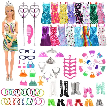 79Pcs/Szett Barbie Baba Ruhák Fürdőruha Bikini Tartozékok Barbie Baba Cipő, Csizma, Gördeszka, A Barbie Baba Kiegészítők