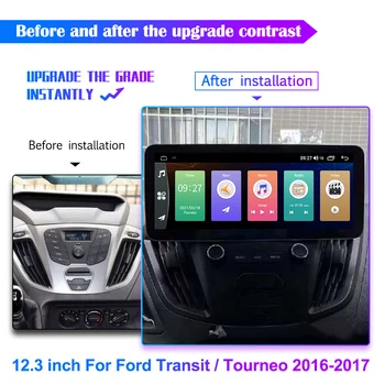 12.3 hüvelykes android 11 autórádió Multimédia Lejátszó Ford Transit 2017 2018 2019 Tourneo 2016-2020 Automatikus GPS Navi 2Din Fej Egység
