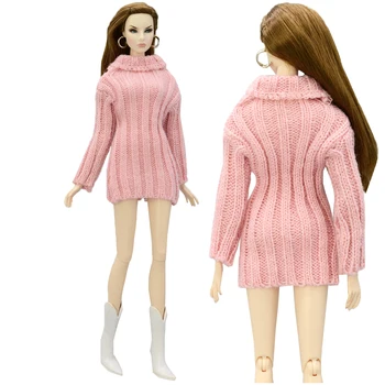 1 Db Pulóver 1/6 Baba Pink Dress Barbie Baba Kiegészítők Kötött Ruhát Tiszta Pamut Divat Kabát Maximum Lány Játék