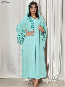 Szerény Muszlim Marokkói Jalabiya Arab Dubai Abaya Női Elegáns Chiffon Hímzés Hidzsáb Ruha Nyári 2023 Corban Eid Al Adha