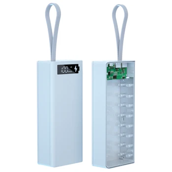 Hordozható Dual USB DIY Power Bank Esetben 16x18650 Akkumulátor LED Digitális Kijelző Gyors Töltés Power Bank Shell Készlet Külső Töltő