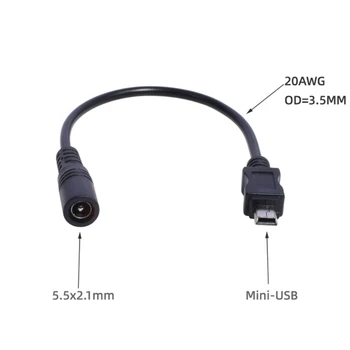 Mini USB-hálózati Kábel 5,5 x 2,1 mm Női Mini USB Dugó, 5V-os Töltő Kábel Hangszóró, Fülhallgató MP3 MP4 Tabletta