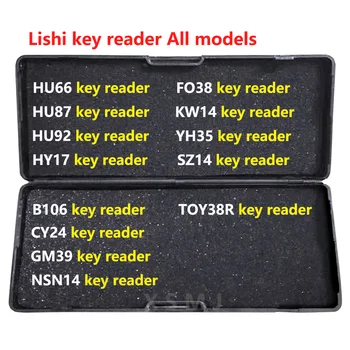 Lishi 2 az 1-ben 2in1 Eszközök HU66 HU92 HU87 NSN14 TOY38R CY24 B106 GM39 YH35R FO38 HY17 SZ14 KW14 lishi kulcs olvasó Lakatos Eszköz
