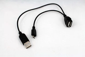 100-as Fogadó Tápegység Micro USB Férfi-USB Férfi-Nő Adapter Kábel SAMSUNG/SONY Y Elosztó 1, 2 OTG Kábel
