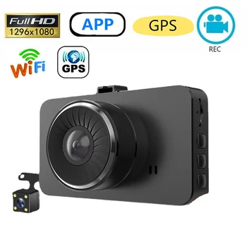 Autó DVR WiFi 1080P Teljes HD-felbontású Kamera Visszapillantó Jármű Kamera Videó Felvevő éjjellátó Auto Dashcam GPS Logger, Autó Tartozékok