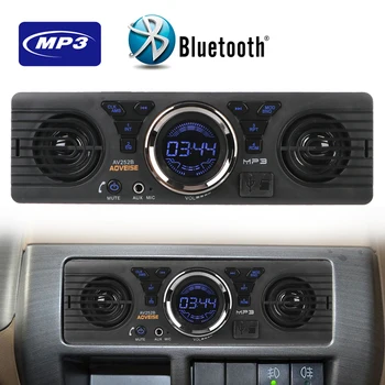 USB-TF Kártya Digitális Óra Bluetooth kihangosító, MP3-Lejátszó AUX Bemenet, Beépített 2 Hangszóró FM Audió 1 Din-Auto-rádió, autórádió