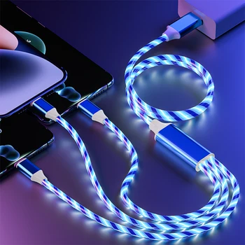 100 1,2 M, 3 1 LED Gyors Töltés USB-Kábel C Típusú Mikro Adatok Kábel Vezeték iPhone Samsung Xiaomi Telefon Tartozékok