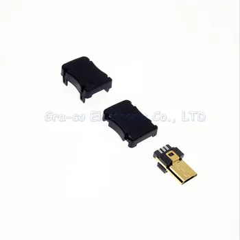 100set aranyozott USB-MICRO Mikro USB-ferfi Dugja a Micro usb-csatlakozó 5.0 vastag test Terminál