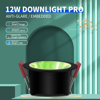 GLEDOPTO ZigBee 12W RGBCCT LED Mennyezeti Lámpa Süllyesztett App Hang Alexa Echo Távirányító ZigBee2mqtt Conbee Tuya Intelligens Élet