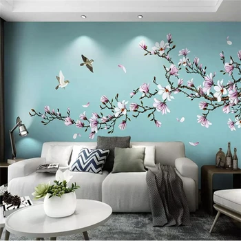 beibehang Egyéni cucc de parede 3D Virág, madár diagram TV háttér fotó tapéta a falakon 3 d 3d padló, tapéta festés