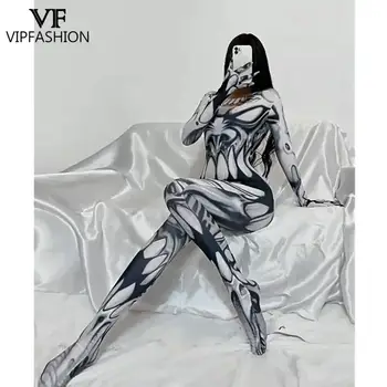 VIP DIVAT a Nők Cosplay Jelmezes Purim Karnevál 3D Nyomtatott Kezeslábas a Y Cipzár Teljes Borító Női Ruhát a Nyaralás