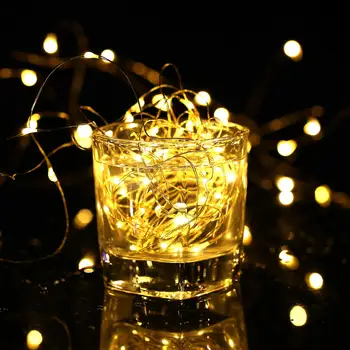 6db LED tündérfény Réz Drót Vezetett String Lámpák, Kültéri Lámpa, Karácsonyi Koszorú Fény Új Év Esküvő Party Dekoráció