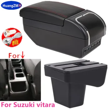 A Suzuki Vitara Karfa Utólag részek külön Kocsi Középső Kartámasz Tároló doboz autó tartozékok Belső USB-Könnyen telepíthető