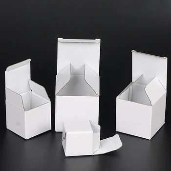 15Pcs Fehér Karton Hullámpapír Tér Papír Doboz Kis Fehér Karton Csomagolás Ajándék Doboz Postai Express Csomagolás Doboz