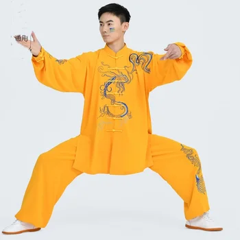 Divat Tai Chi Egységes Nők Férfiak Harcművészeti Öltönyös Kínai Hagyományos Népi Hosszú Ujjú Kung-Fu Ruha Reggel Sportruházat FF3730