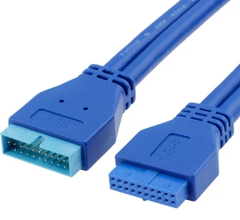 50cm USB 3.0 20pin Alaplap Alaplap 20 tűs férfi Férfi M/M Fejléc Adapter Kábel hosszabbító kábel 0.5 m &a Férfi-Nő