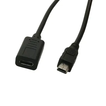 C típusú USB 3.1 Női 5pin Mini USB Férfi Töltés Adatok szinkron Kábel Adapter Kábel 0,25 m