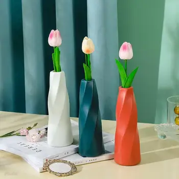 Európai stílusú váza dekoráció Tároló üveg dekoráció nappali otthon kert műanyag Virág Váza rejtekhely jar szervező