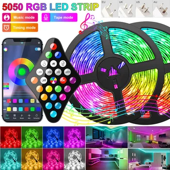 LED Szalag Világítás RGB 5050 luces Led-es Flexibilis Szalag Szalag Fény Bluetooth Telefon Ellenőrzés 5M-30M nem Vízálló A Szoba Haza Fél