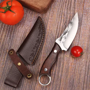 Csontozó Kés konyhakés 5cr15 Rozsdamentes Acél Meat Cleaver Gyümölcs Kés Késsel Kültéri Hordozható Kemping Kés