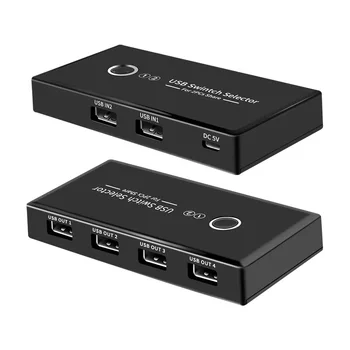 USB 3.0 KVM Kapcsoló Választó 2 PC Megosztás 4 USB-eszközt az USB 2.0 KVM Switch 2x4 Hub a Billentyűzet, Egér, Nyomtató, Szkenner, U-Lemez
